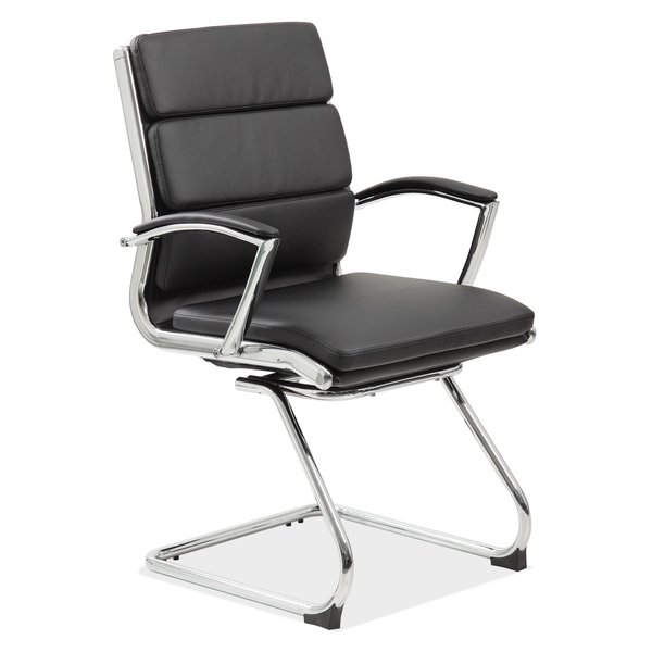 Officesource Merak Collection Executive Guest Sled Base with Chrome Frame 1509VBK
